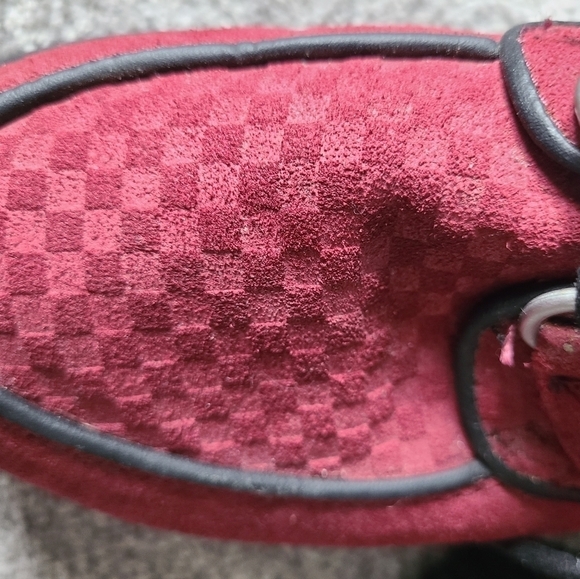 VINTAGE Maroon Red Suede Skechers Creeper Platform Shoes Size 6.5 - Picture 4 of 13